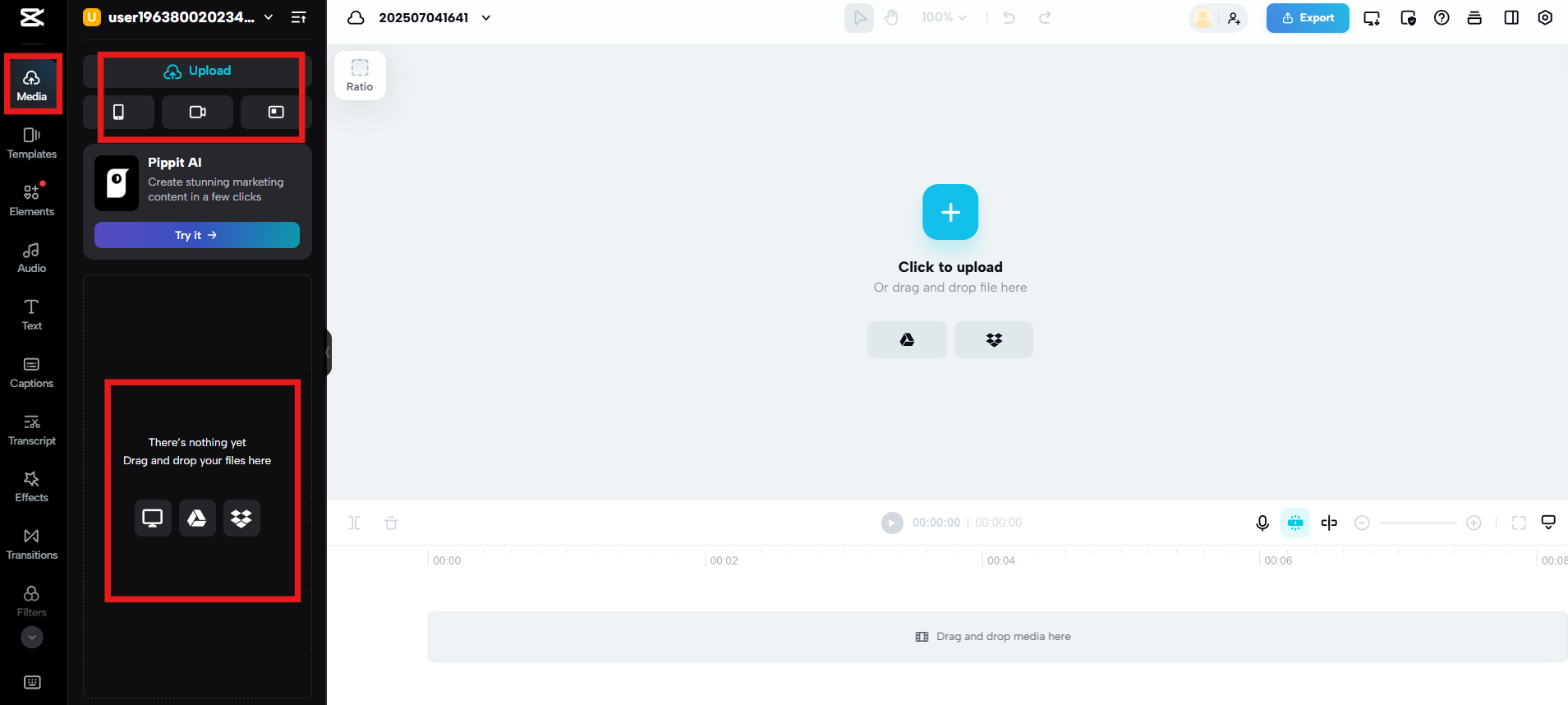 Upload media