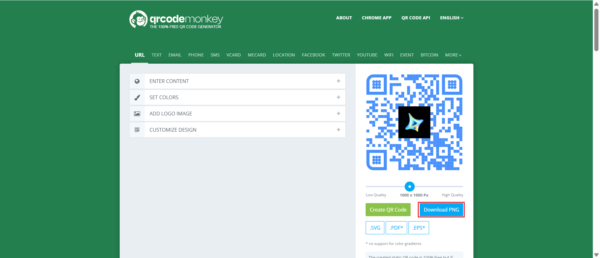 Cree una imagen de código QR con