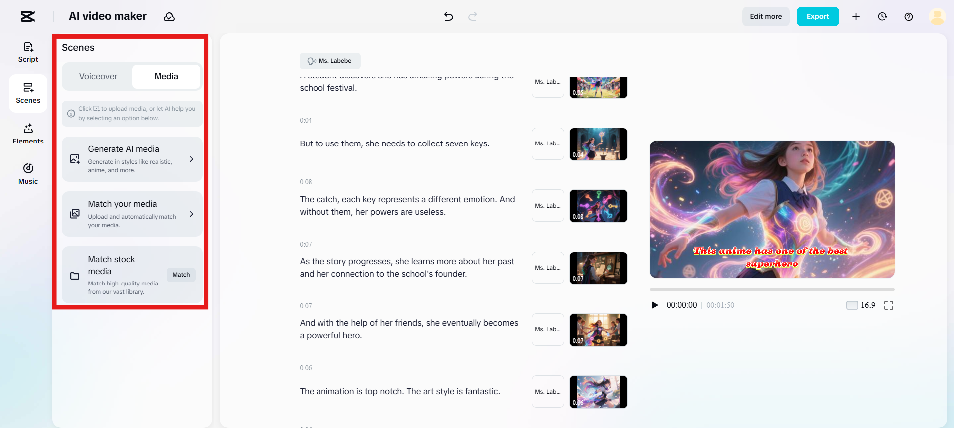 Generate AI media