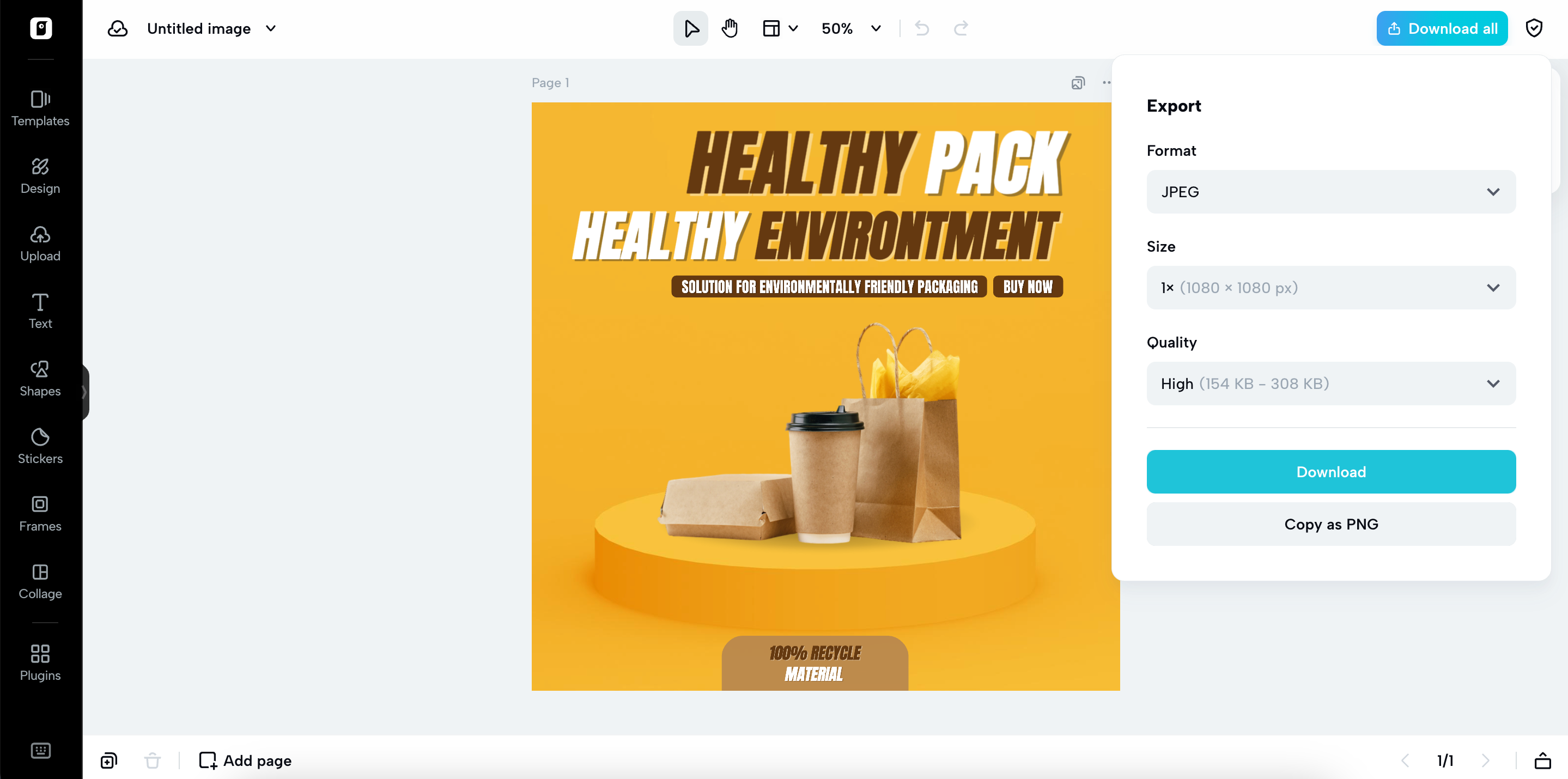 Export and share