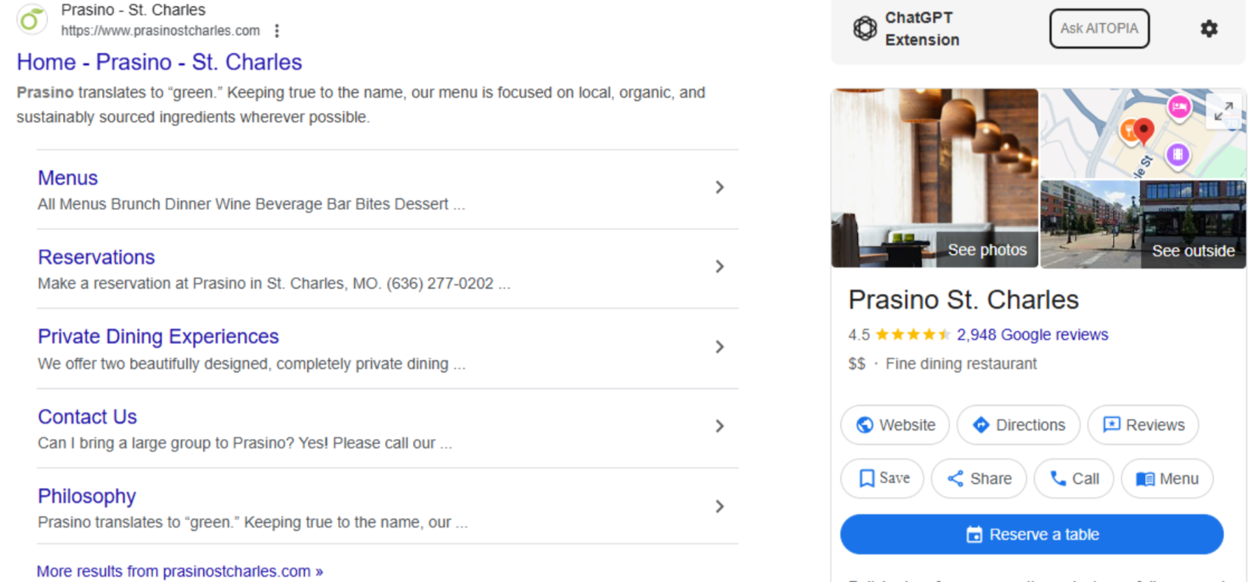 Zdjęcie przedstawiające zdjęcie okładki profilu biznesowego Prasino St. Charles Google