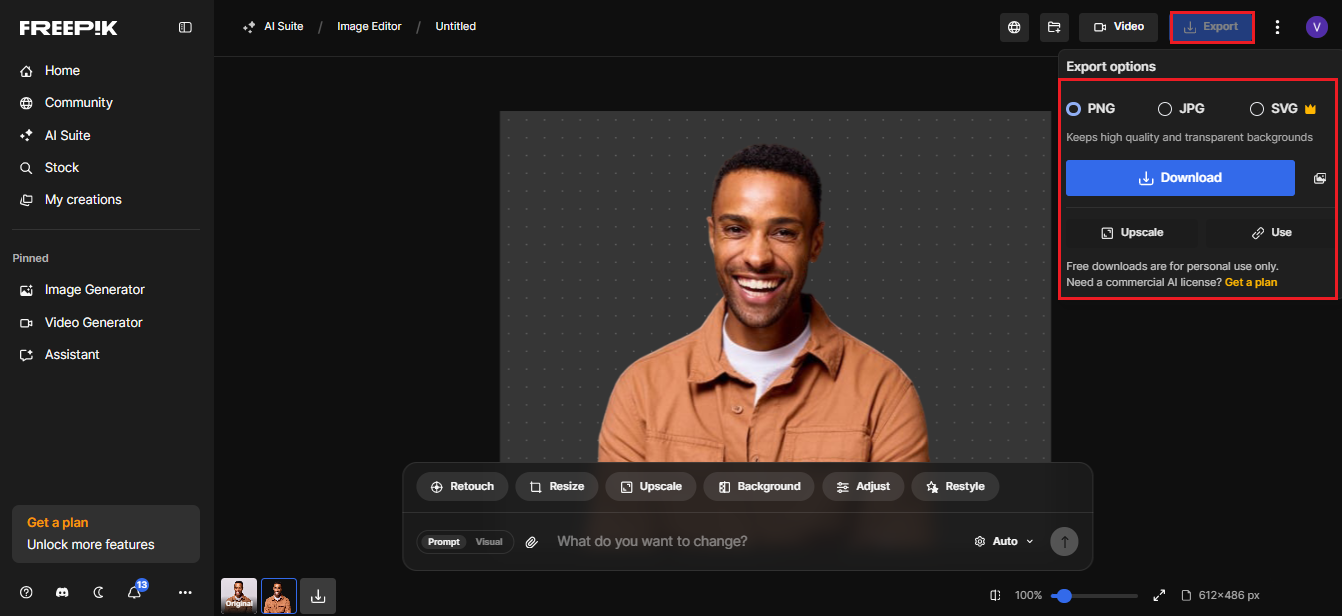 Freepik background remover