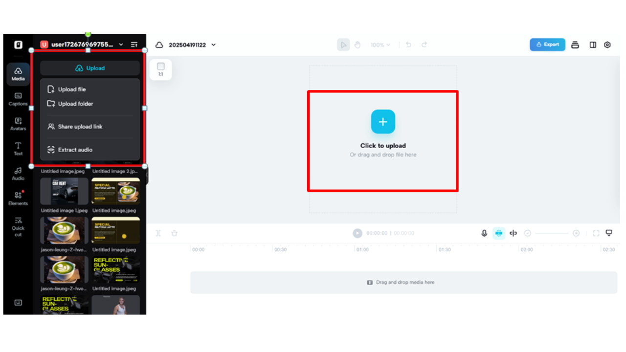 Upload media