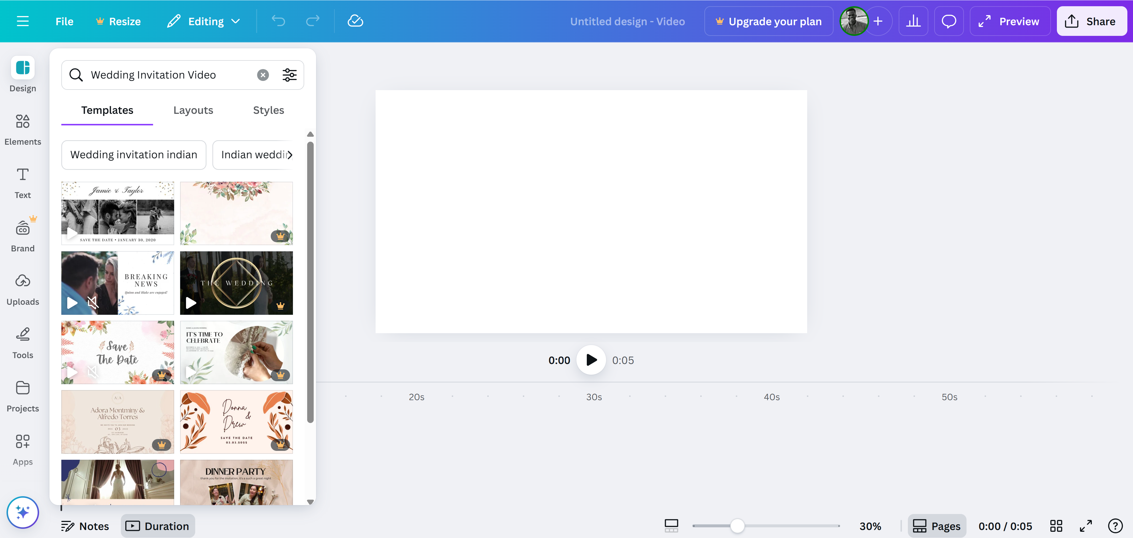 How to create invitation video with Canva
