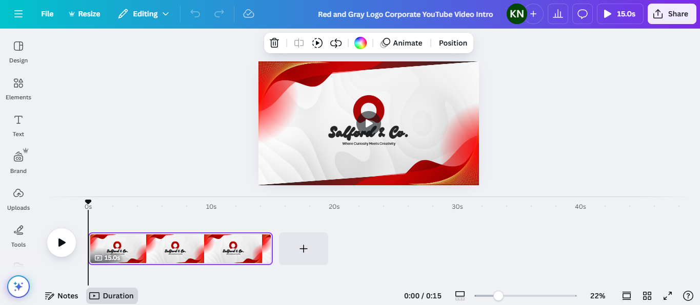 Canva's interface