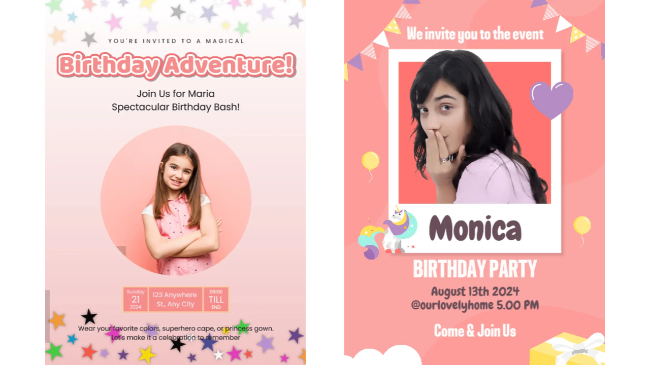Edit birthday photo using an app