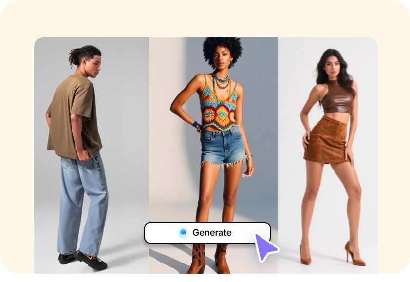  Vaikuttajamarkkinoinnin visuaalit tehty CapCut free vaatteiden vaihto-AI-työkalulla