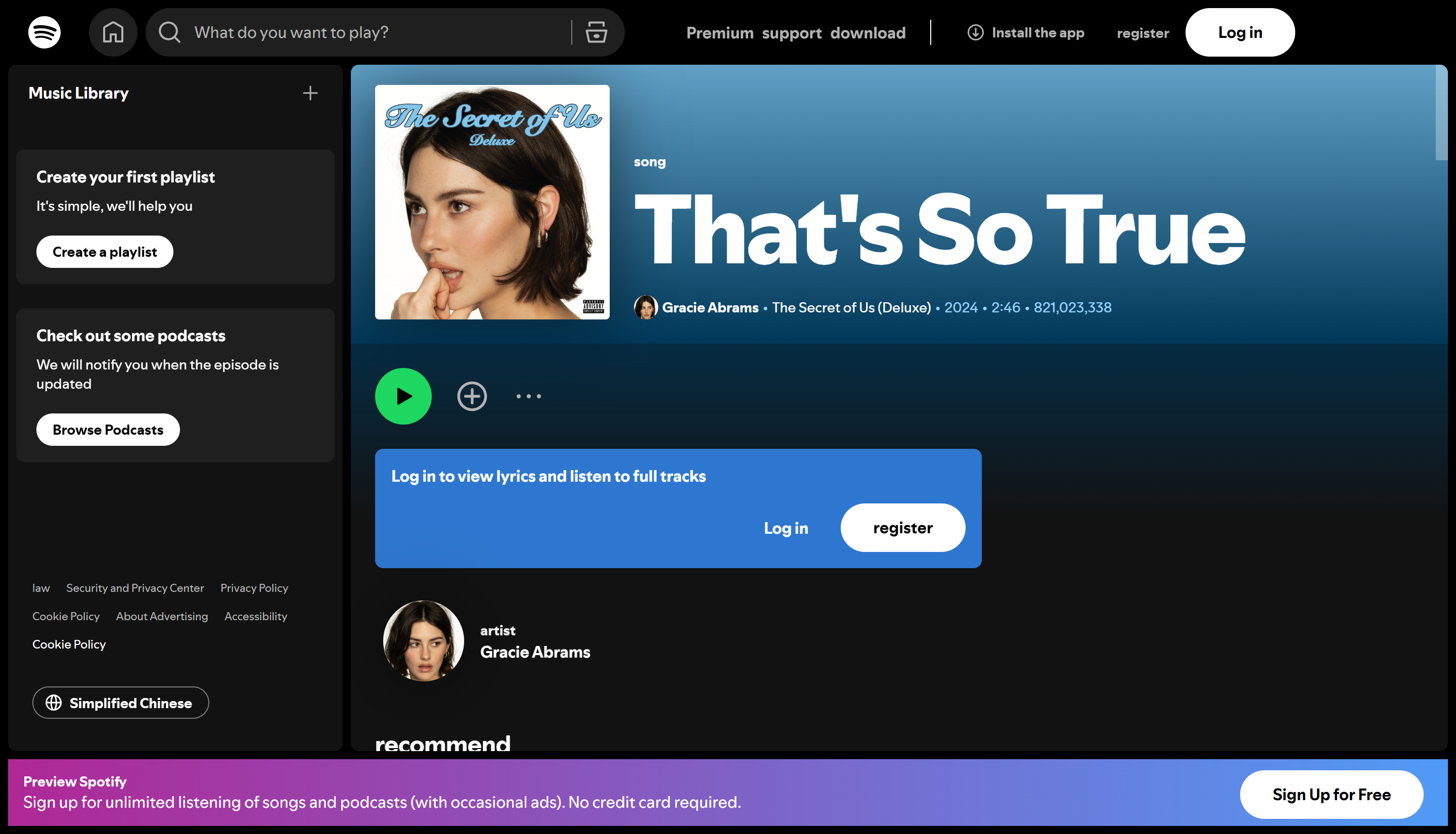 Las 50 mejores canciones de Spotify: That 's So True