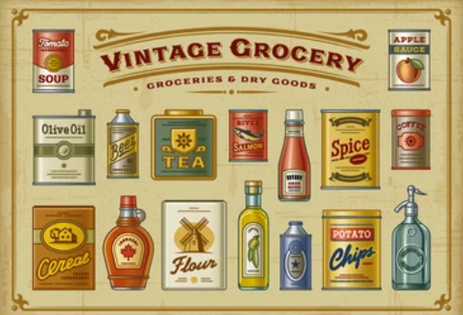 Vintage-style grocery promotions