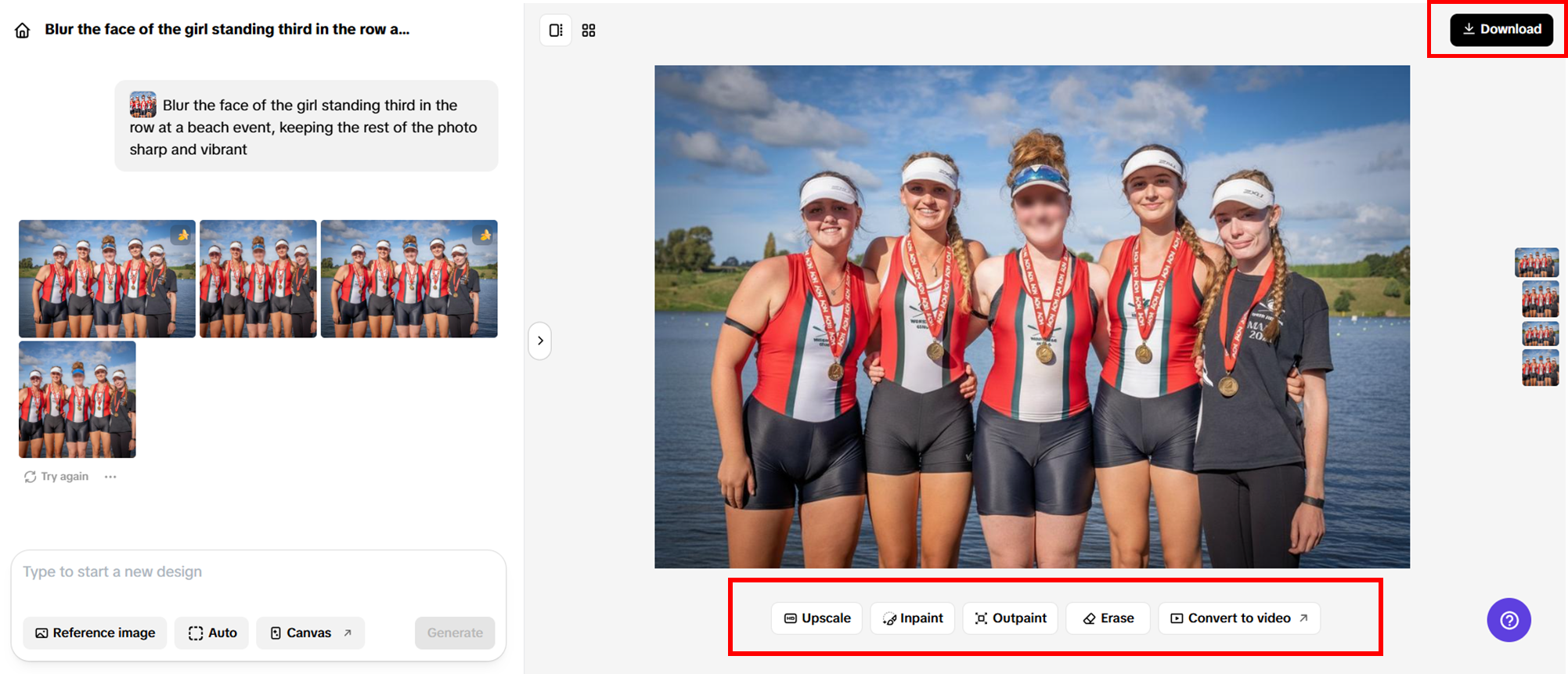 Export your blurred photo