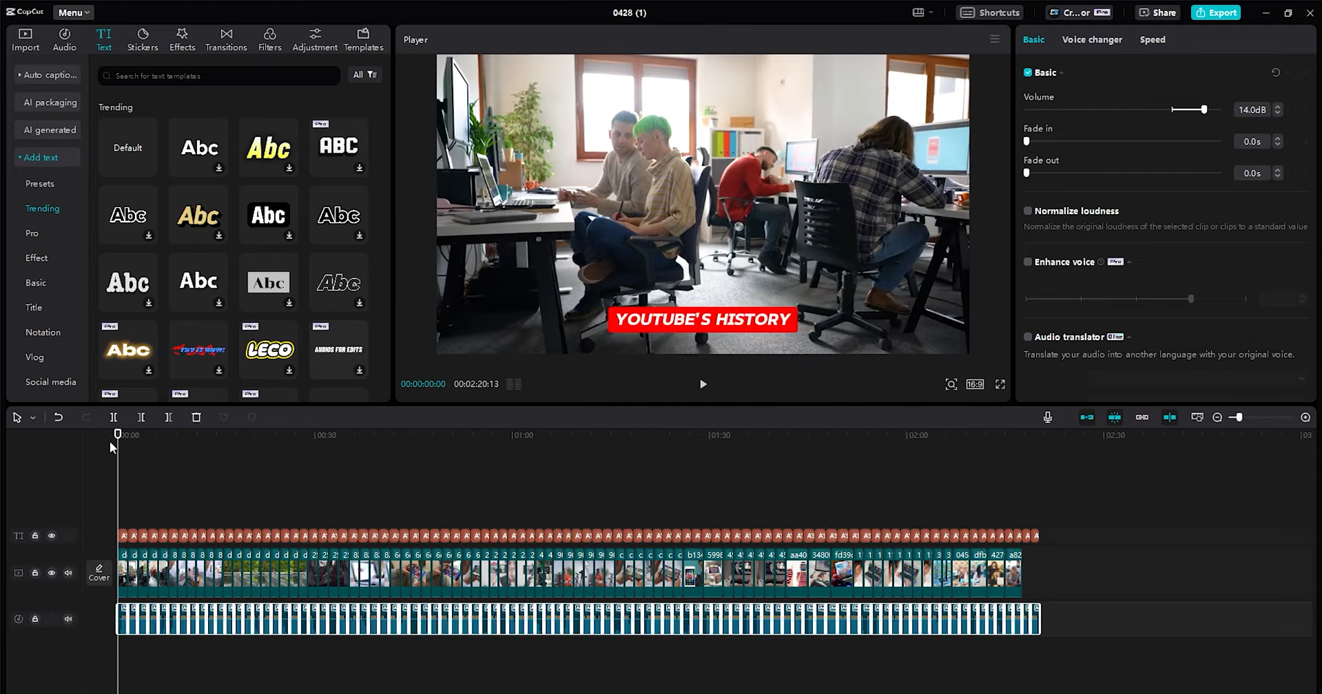Giao diện của CapCut trình chỉnh sửa video trên máy tính để bàn - một công cụ AI hiệu quả để chỉnh sửa video