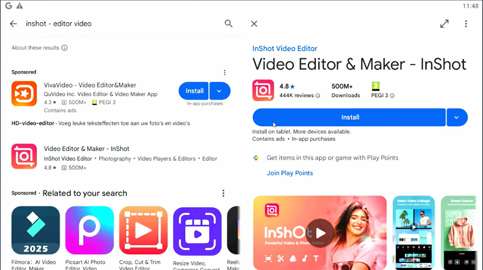 Accessing InShot video editor on BlueStacks