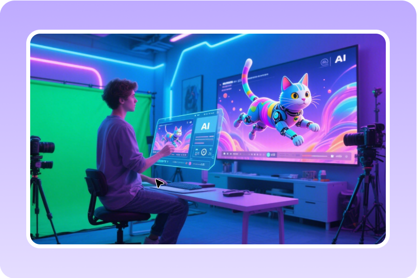creative ai cat video