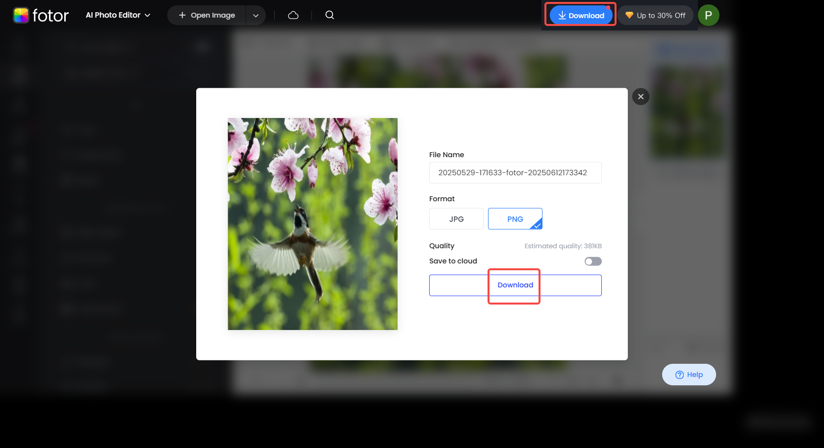 Download the stretched image