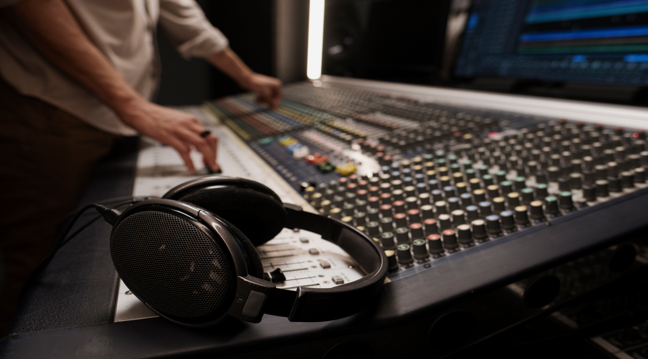 Un éducateur utilisant les outils de mixage audio de CapCut pour créer un tutoriel en ligne clair et professionnel.