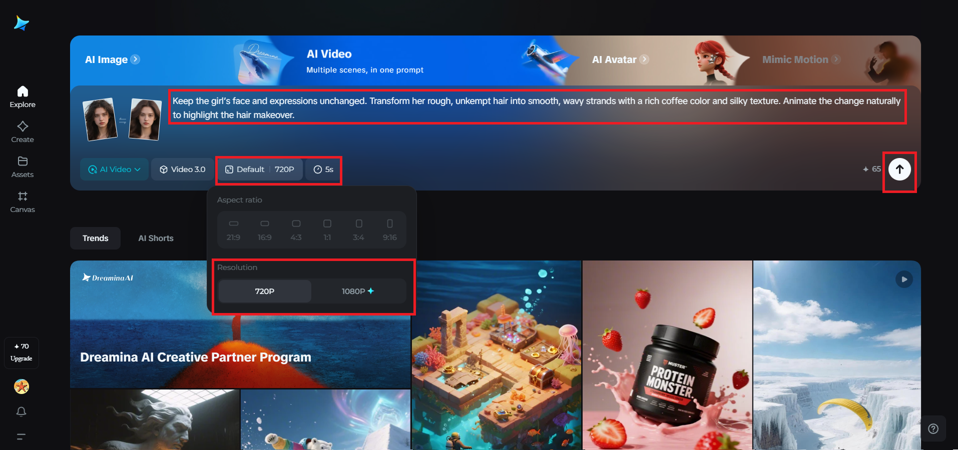 Create a video from the generated image