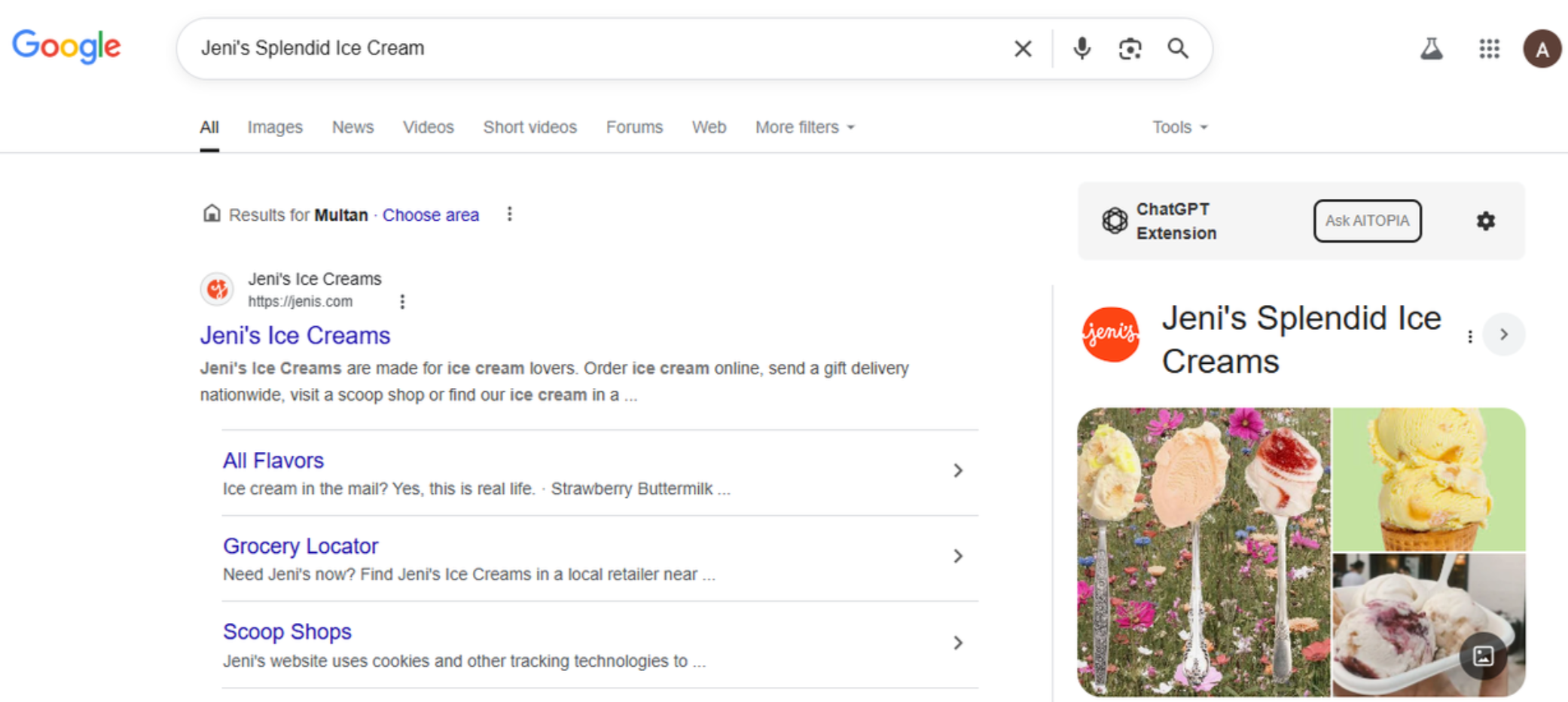 Zdjęcie przedstawiające zdjęcie okładki profilu biznesowego Jeni 's Splendid Ice Cream Google
