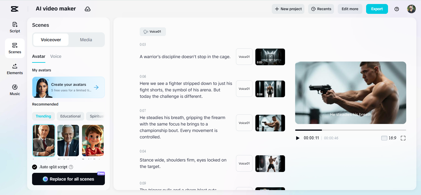 Interface of CapCut web - best tool to create AI videos