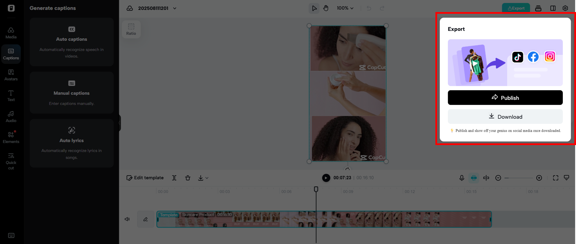 Export your video