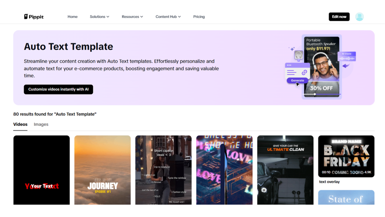 Auto text templates