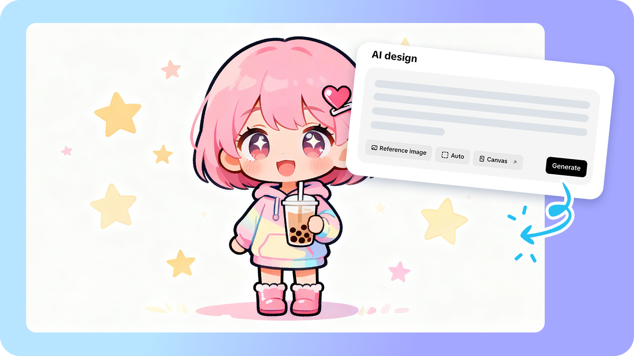 AI-generated Chibi character created from text prompt