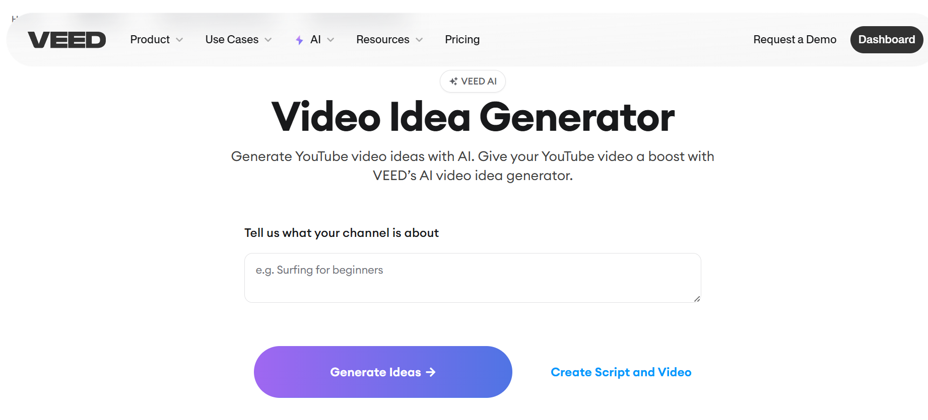 VEED videoidégenerator