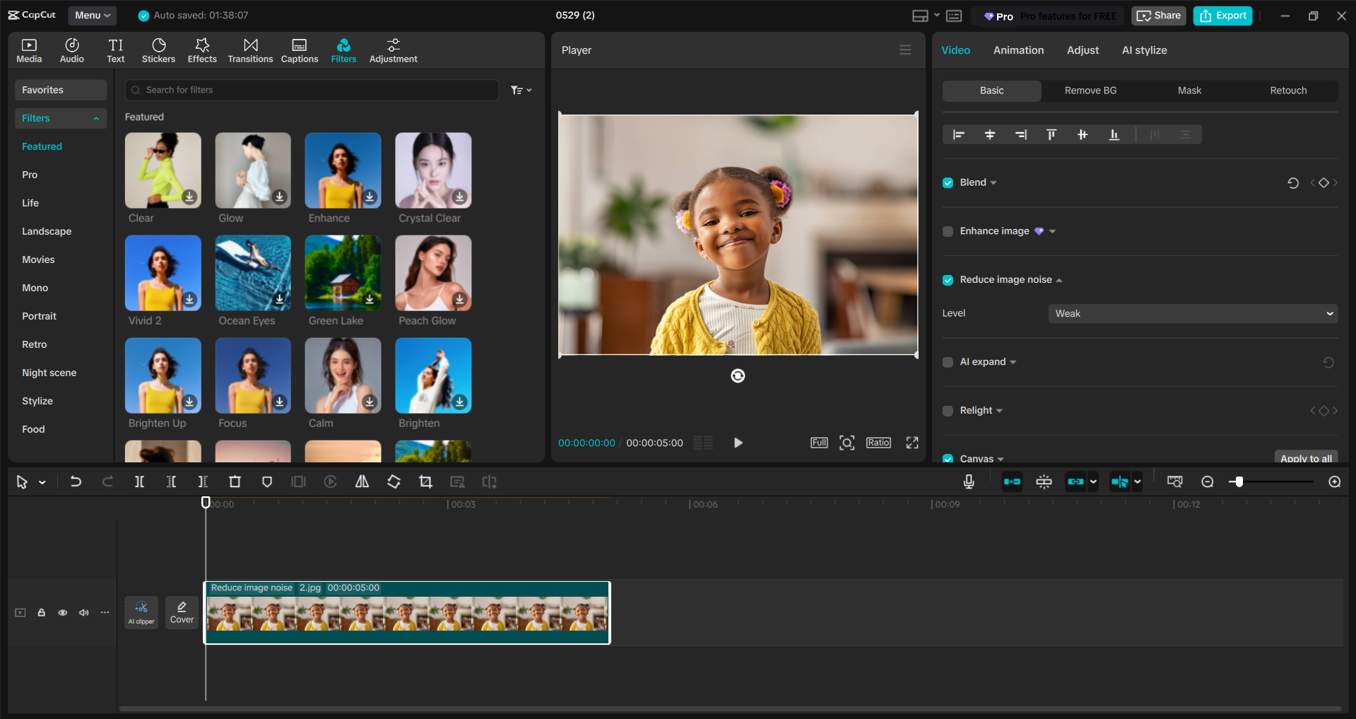Interface de l' CapCut éditeur vidéo de bureau - l'éditeur de photos Windows gratuit parfait