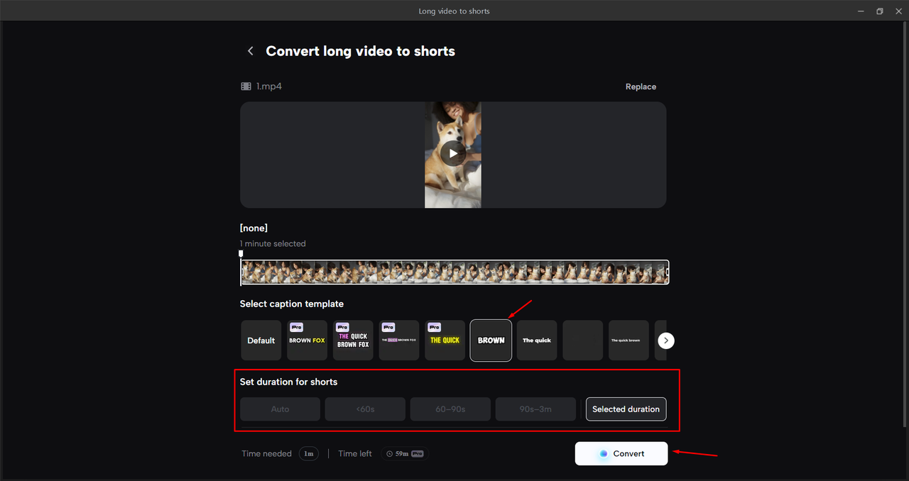 Konversikan video panjang ke klip pendek
