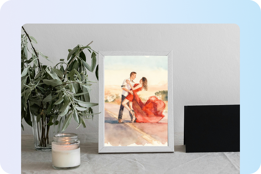 צרו מתנות אישיות בצבעי מים.