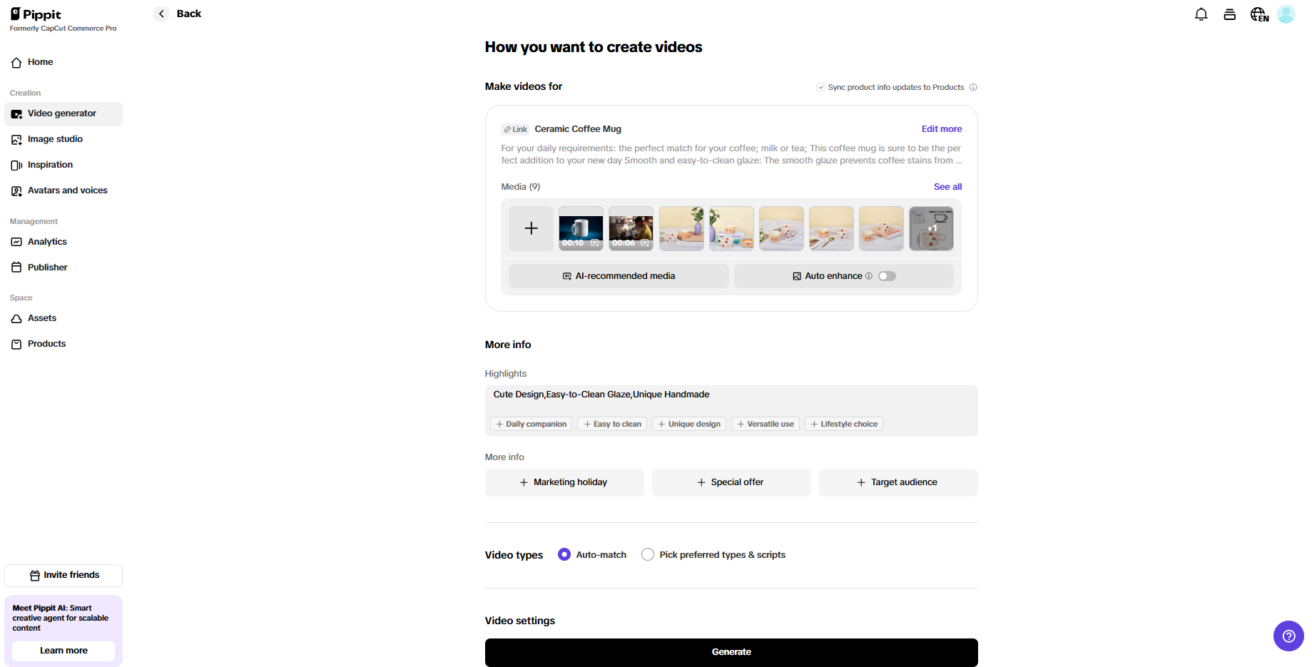 AI-powered video generation