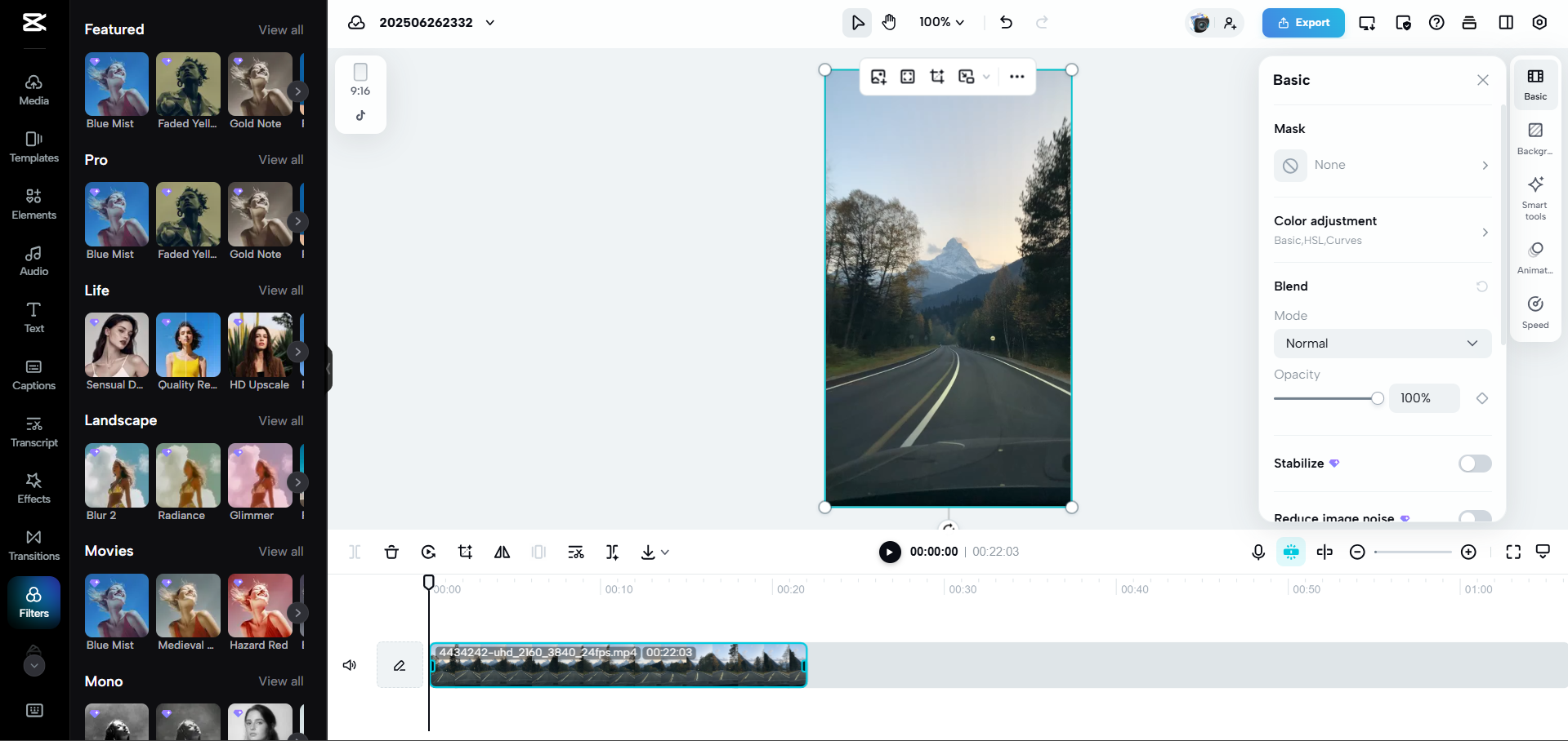 CapCut Webのインターフェース – Facebook動画作成に適した便利なツール