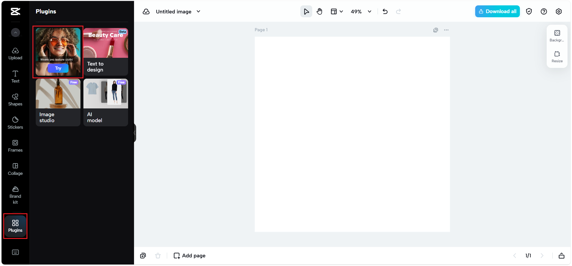 Choose the plugin image generator