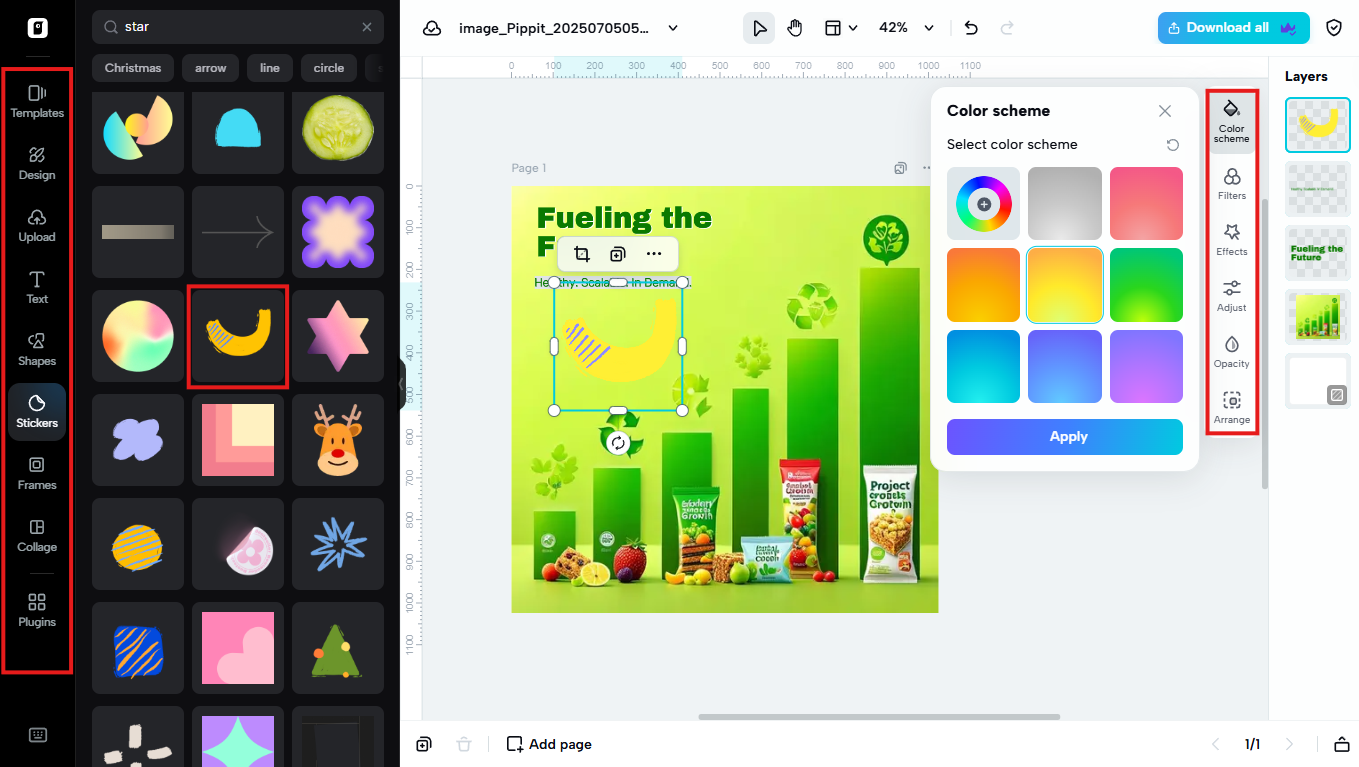 Use stickers to make your poster creative
