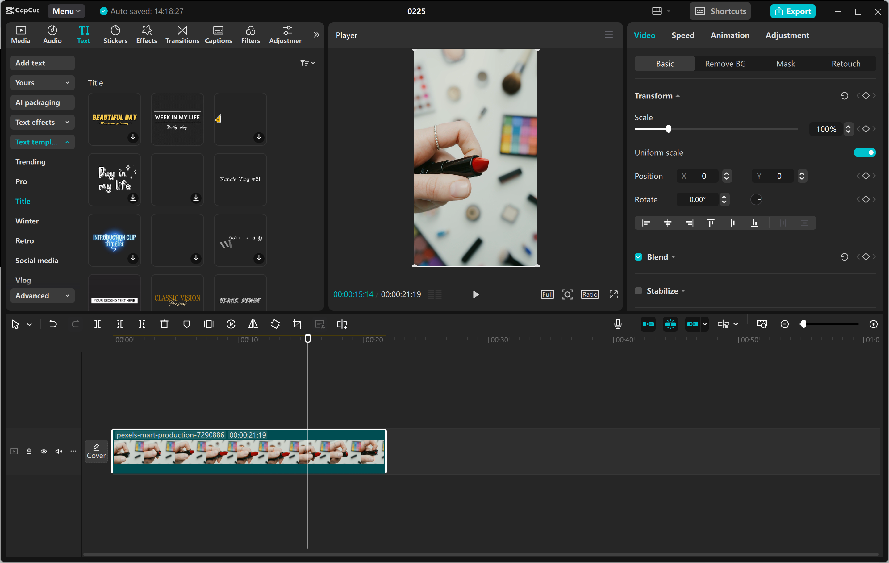 Die Benutzeroberfläche CapCut Desktop-Video-Editor - einer der besten Hersteller kostenloser Rollen