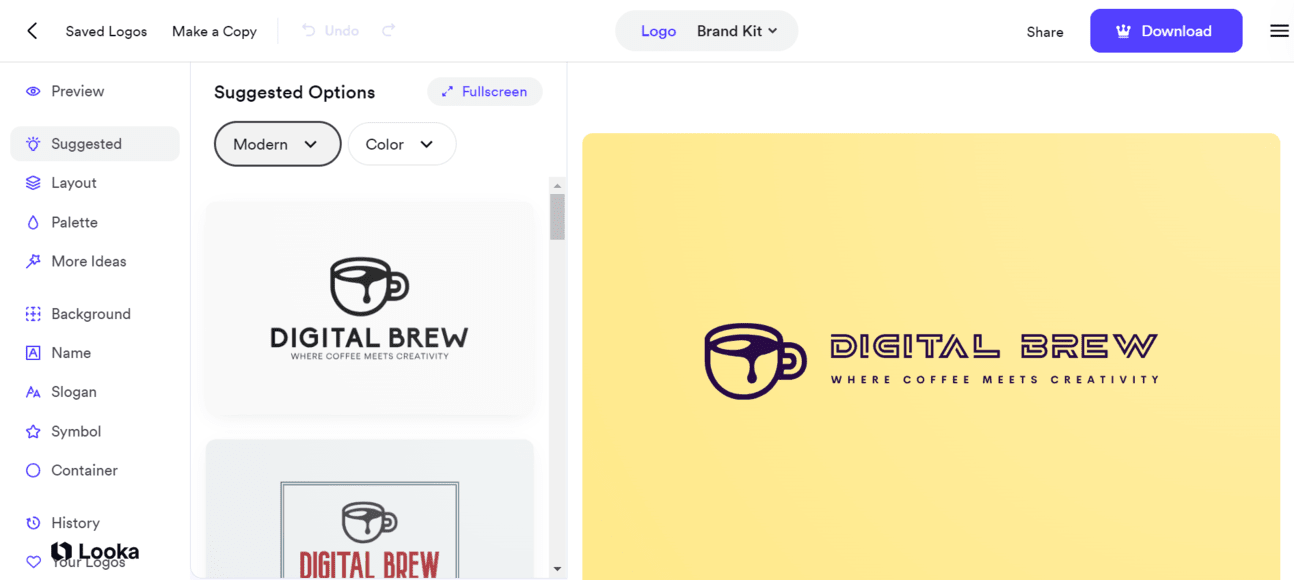 Looka logo pembuat