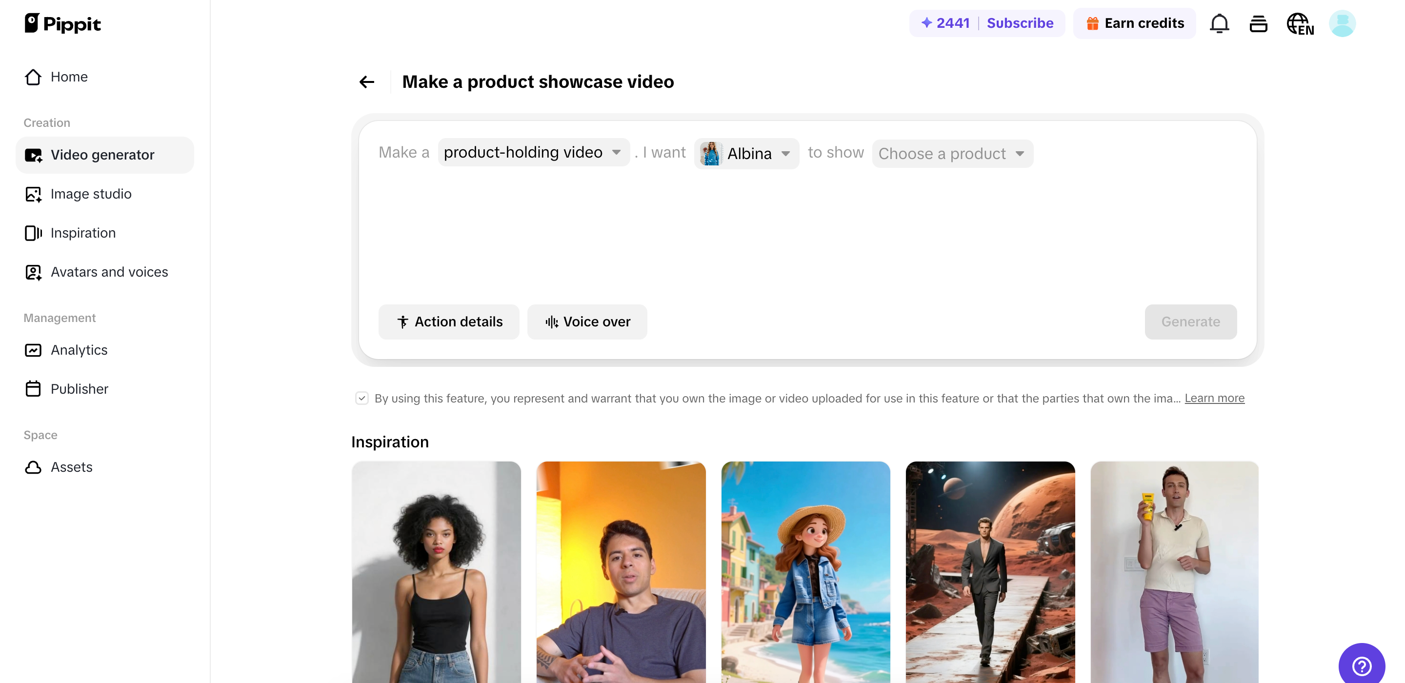 Product showcase design