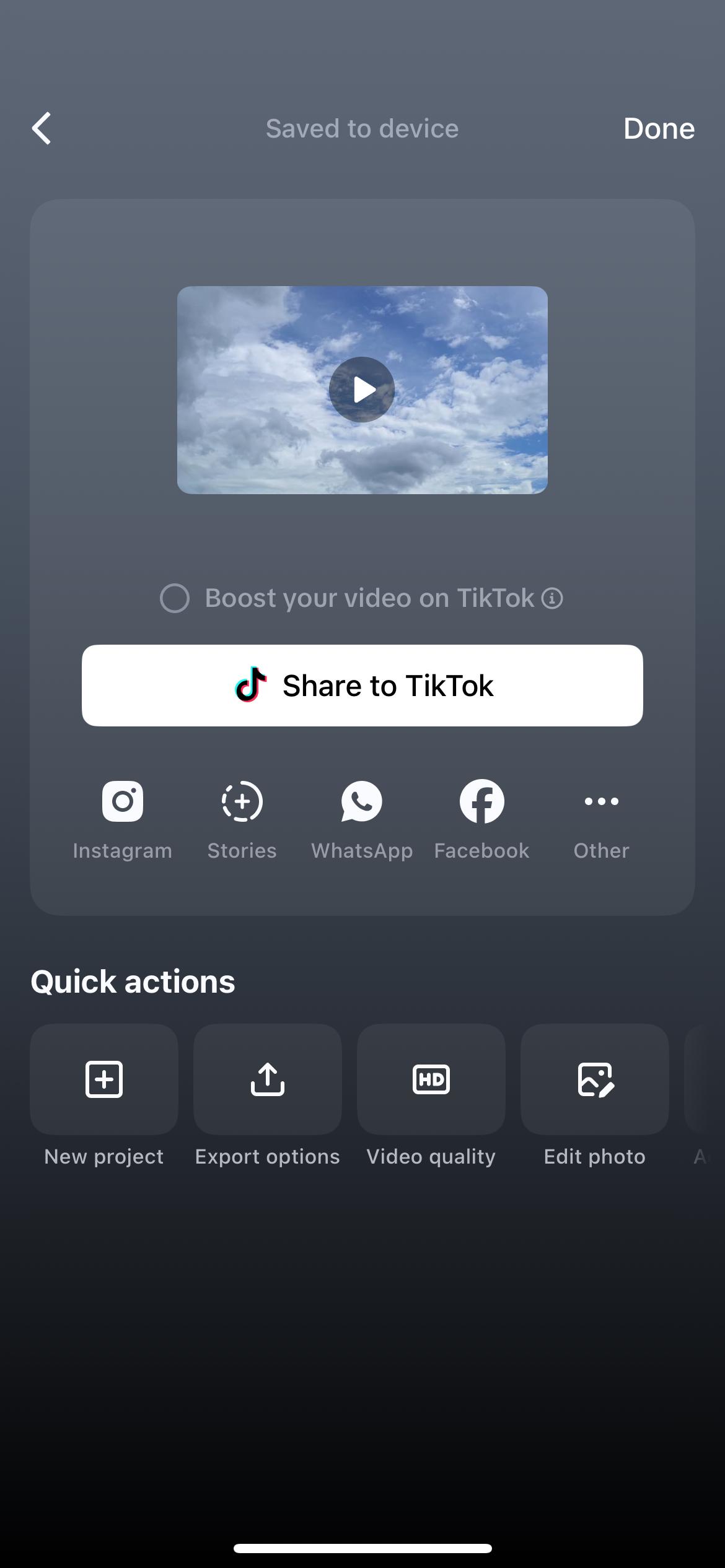 Export and share in the CapCut app