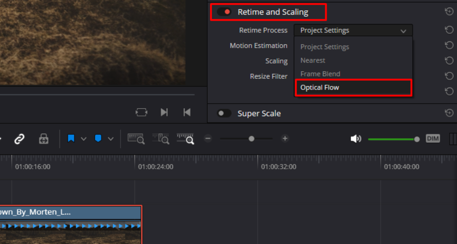Optischen Fluss in DaVinci Resolve anwenden