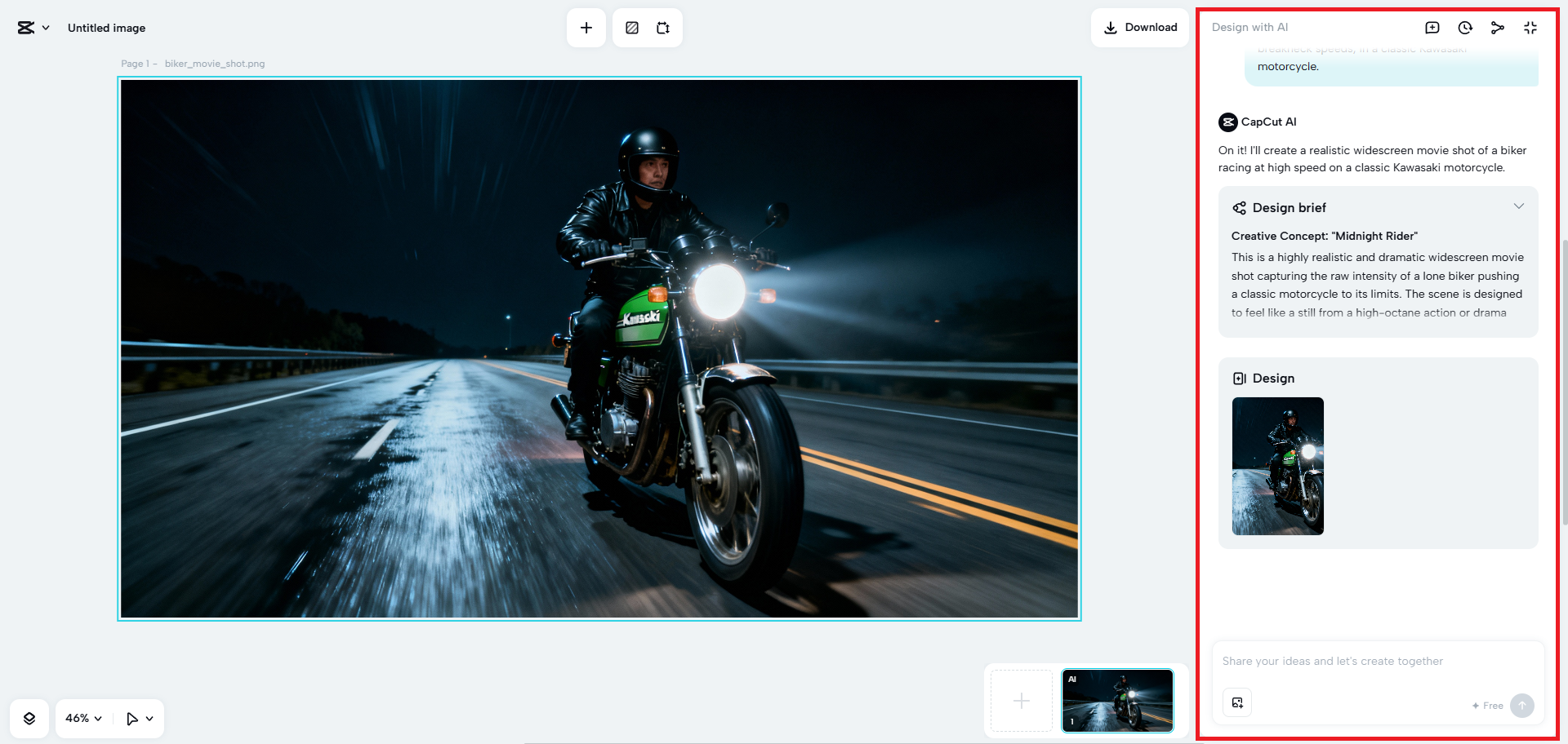 Refine your generated image with AI prompts