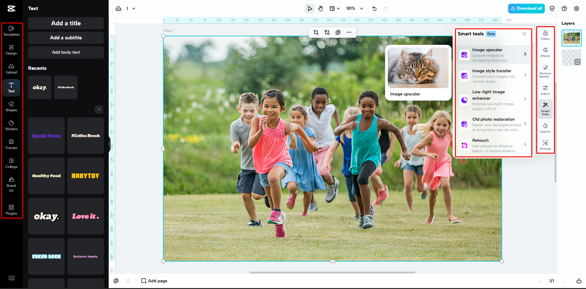 Mengedit gambar dengan alat CapCut Web