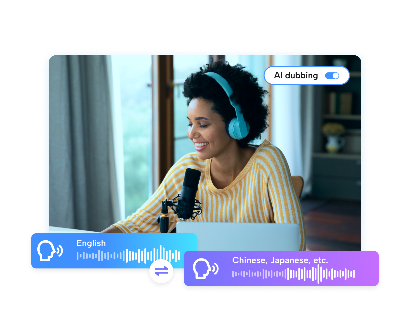 Doblaje gratuito de IA para traducción de videos