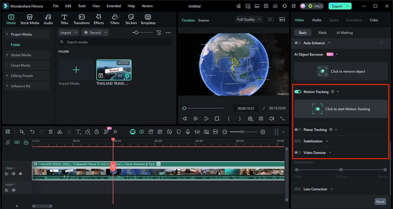 filmora-kehysten liikkeenseuranta