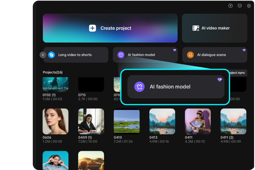 Avvio dello strumento modello di moda AI di CapCut