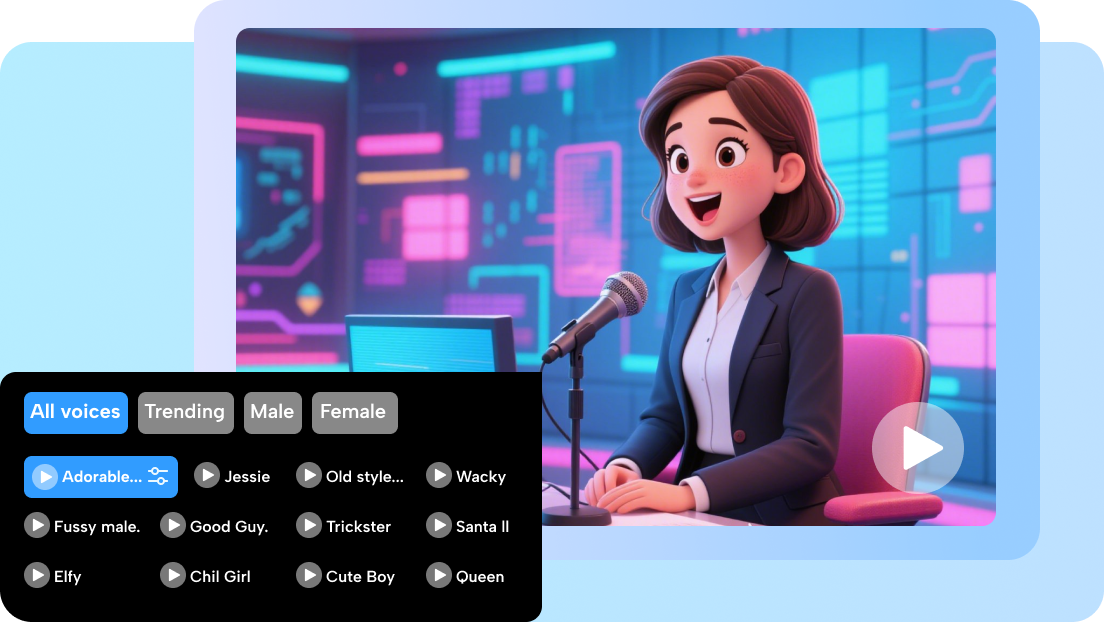 Suara AI dari pembuat avatar kartun