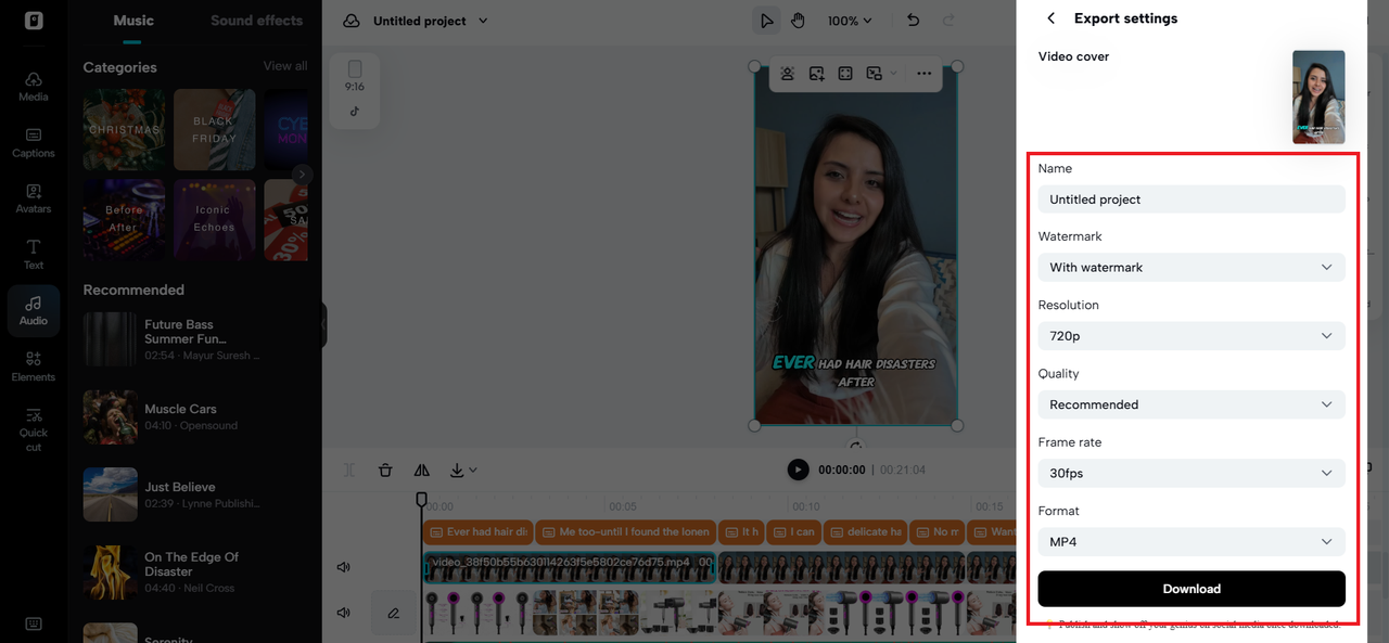 Export your video