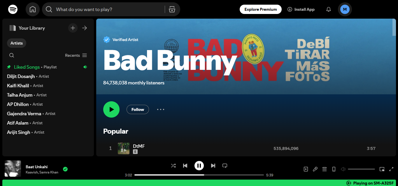 Bad Bunny - der Top-Künstler aller Zeiten auf Spotify
