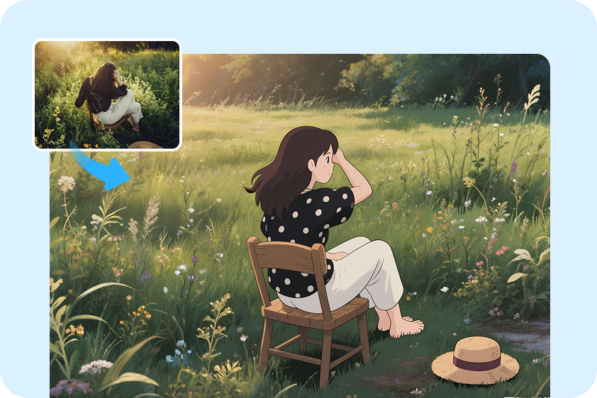 Transform photos into Ghibli-style anime posters