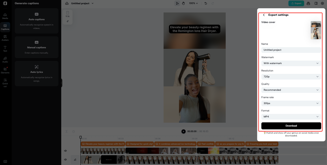 Export your video