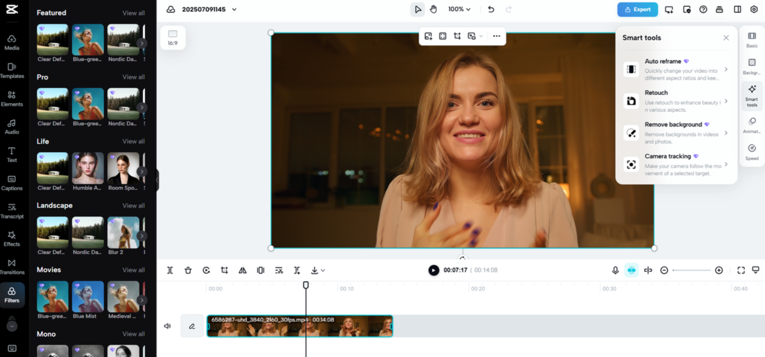 Interface of CapCut Web - the best tool to edit vlogs