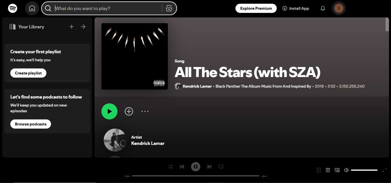 Cover di All The Stars - una delle canzoni preferite dai fan su Spotify più ascoltate oggi